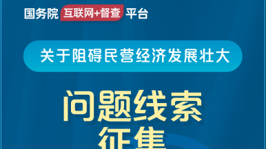 白丝白虎美女漏胸免费观看视频国务院“互联网+督查”平台公开征集阻碍民营经济发展壮大问题线索